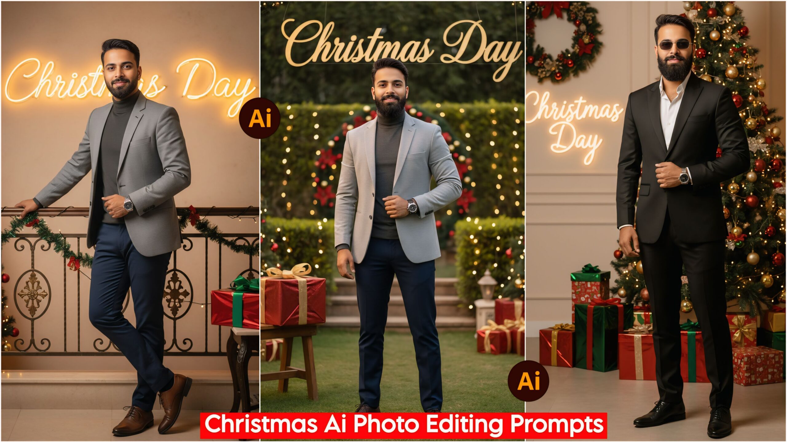 Christmas Ai Photo Editing Prompt 100% Face Match, Google Gemini ai Prompts