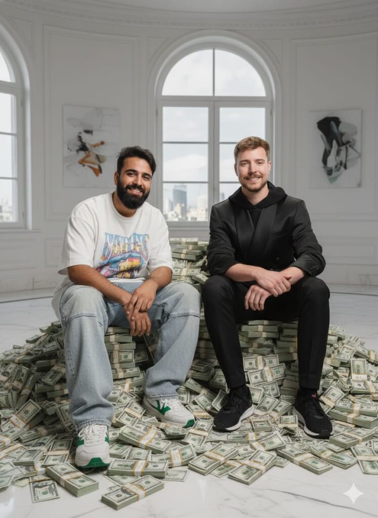 Google Gemini Mrbeast Ai Photo Editing Prompt, 100% Face Matching