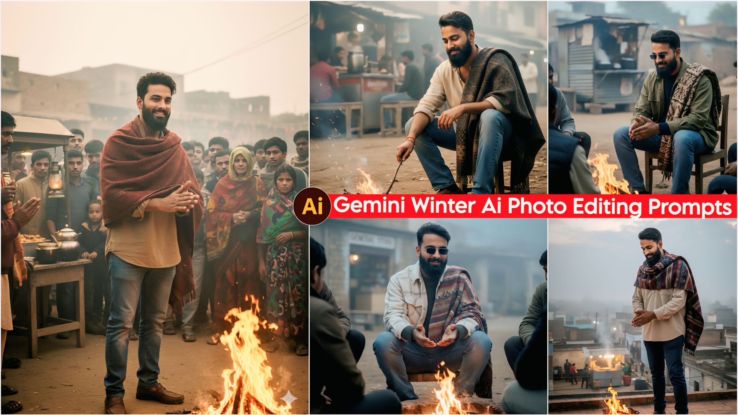 Google Gemini Winter Ai Photo Editing Prompt - 100% Face Matching