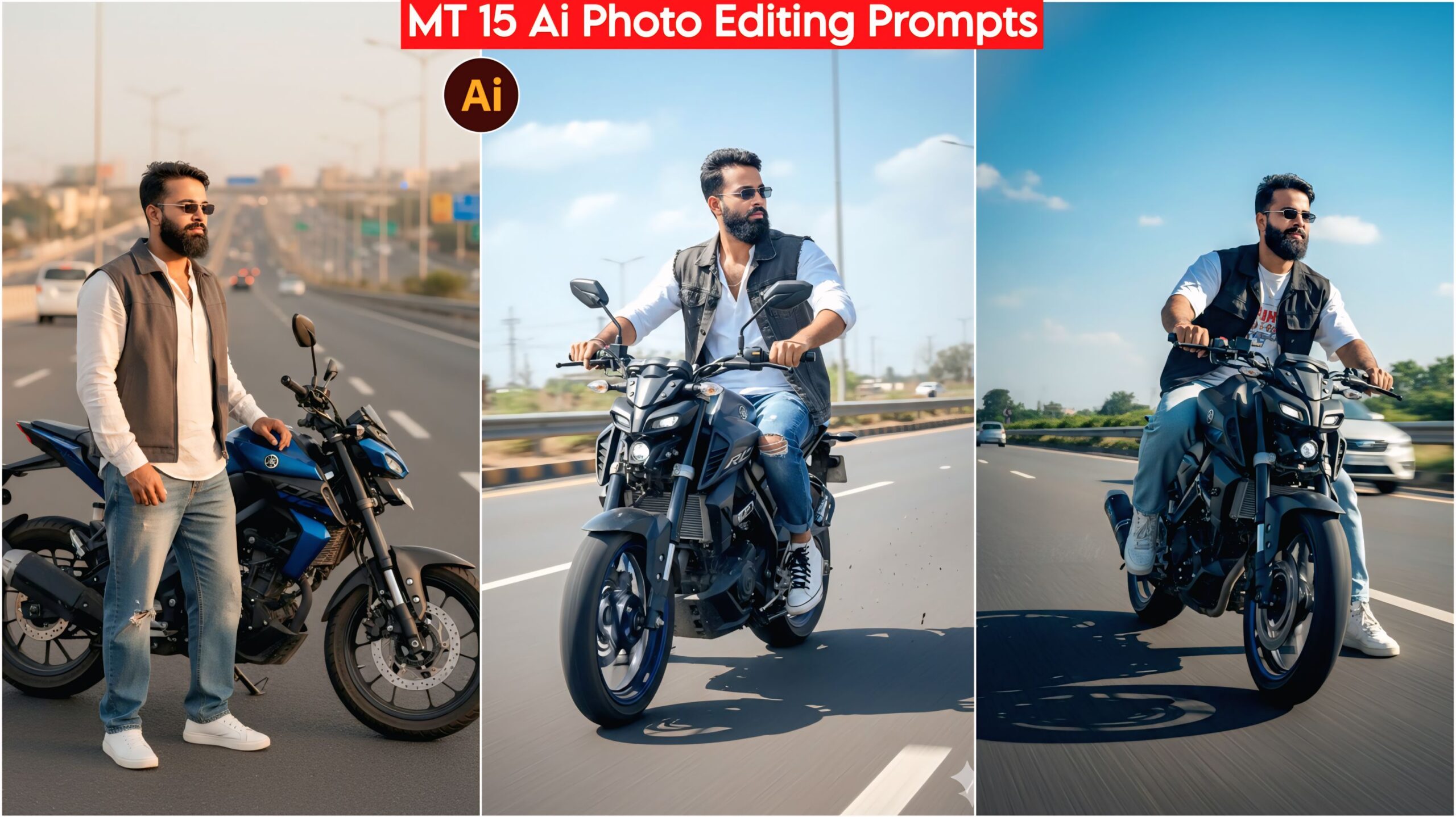 Viral Bike Yamaha MT 15 Ai Photo Editing Prompts, 100% Real Face