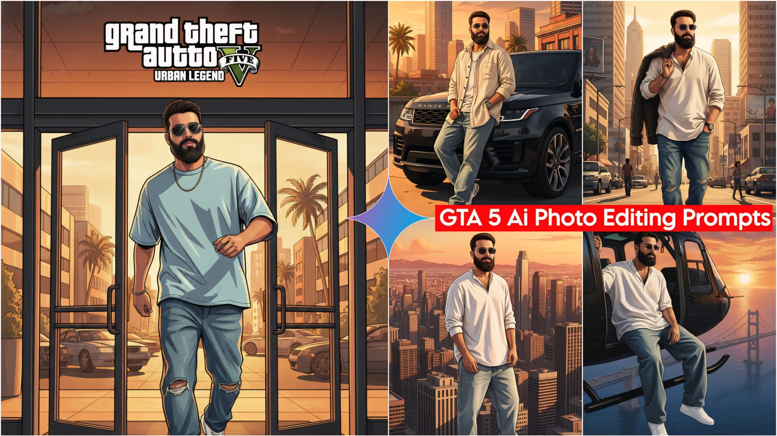 Google Gemini GTA 5 Ai Photo Editing Prompts 100% Face Matching