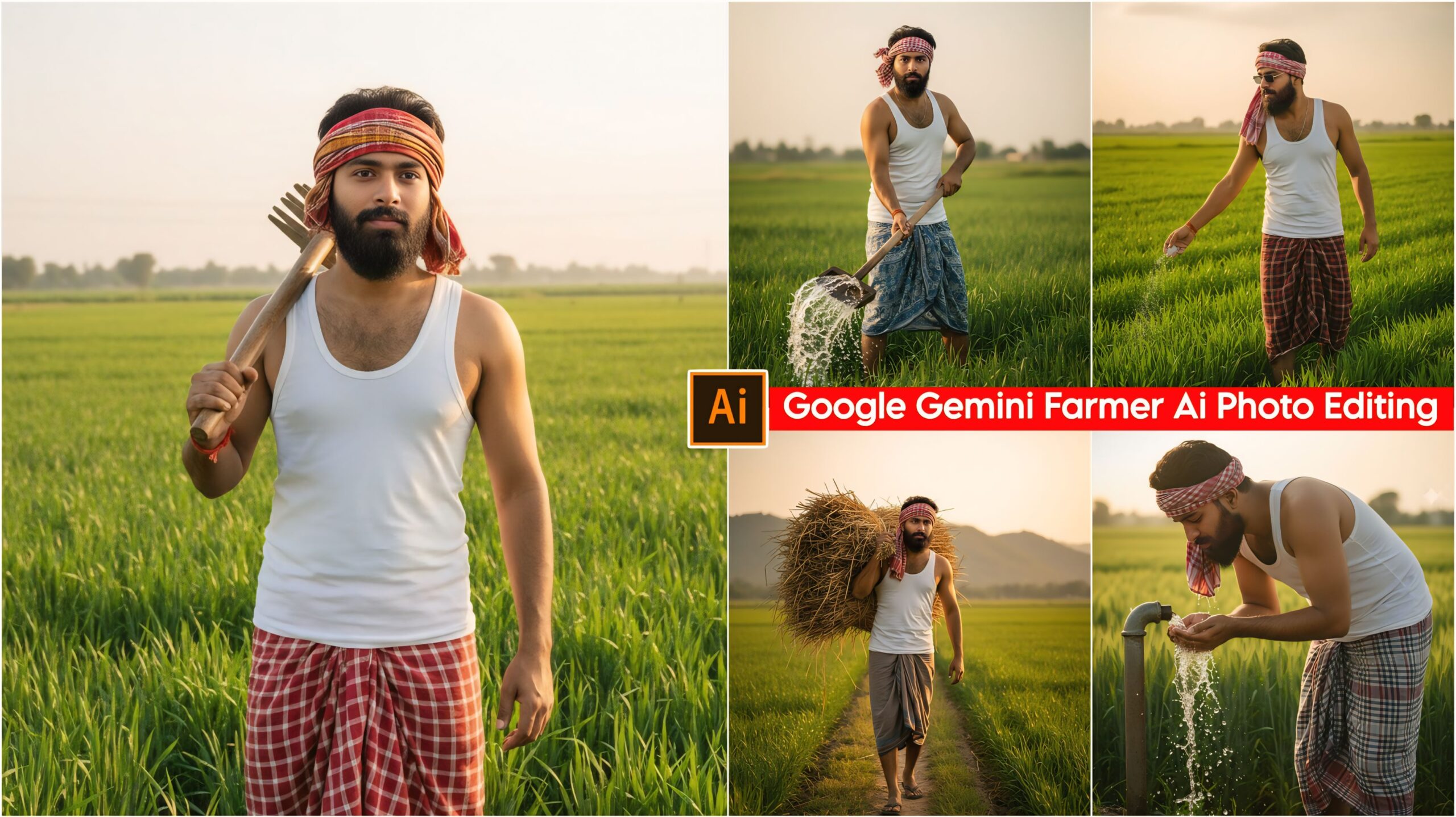 Google Gemini Farmer Ai Photo Editing Prompts 100% Face Matching