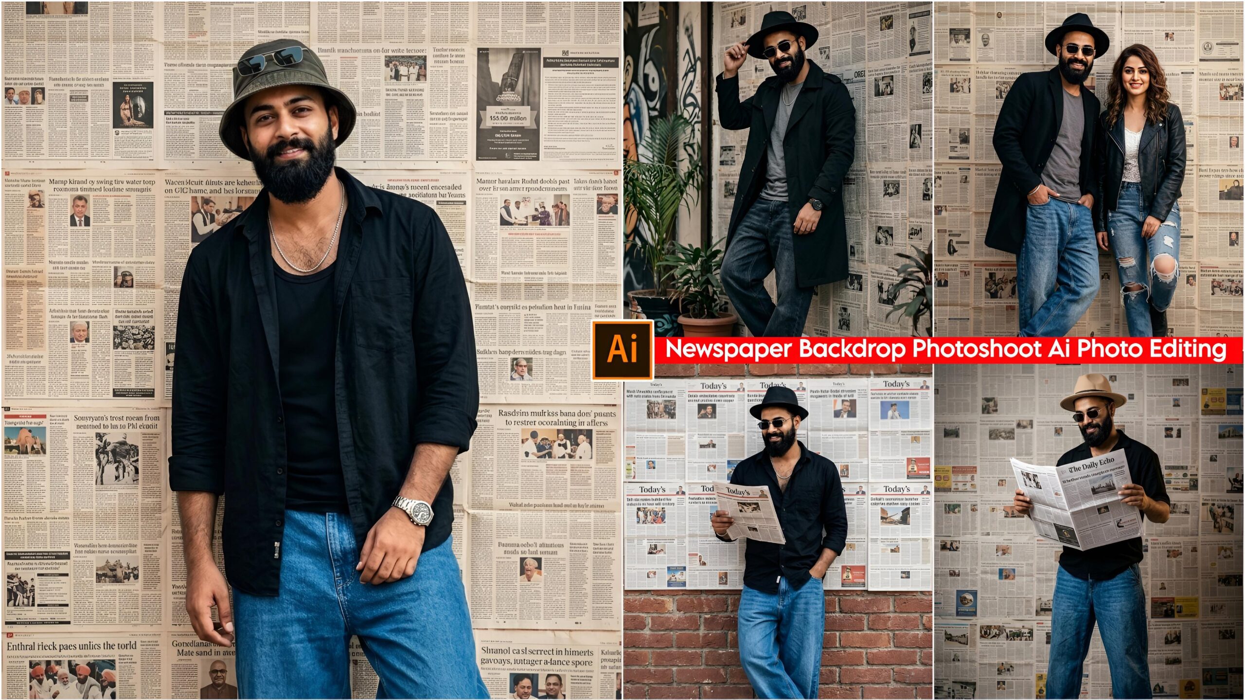 Top 10 Google Gemini Newspaper Background Photoshoot Ai Photo Editing Prompts