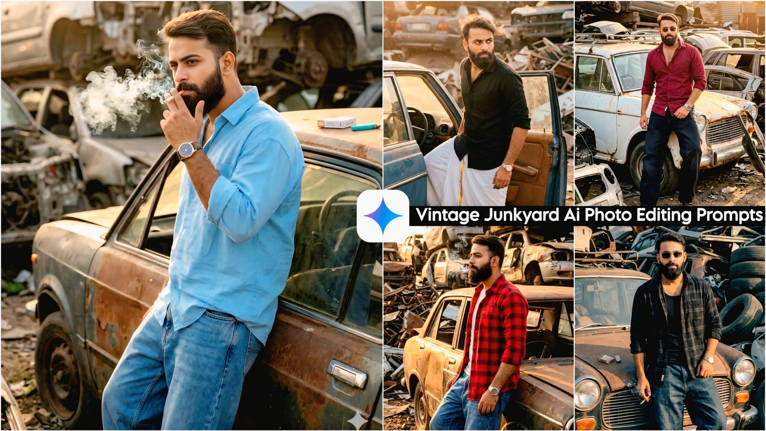 Google Gemini Vintage Junkyard Ai Photo Editing Prompts
