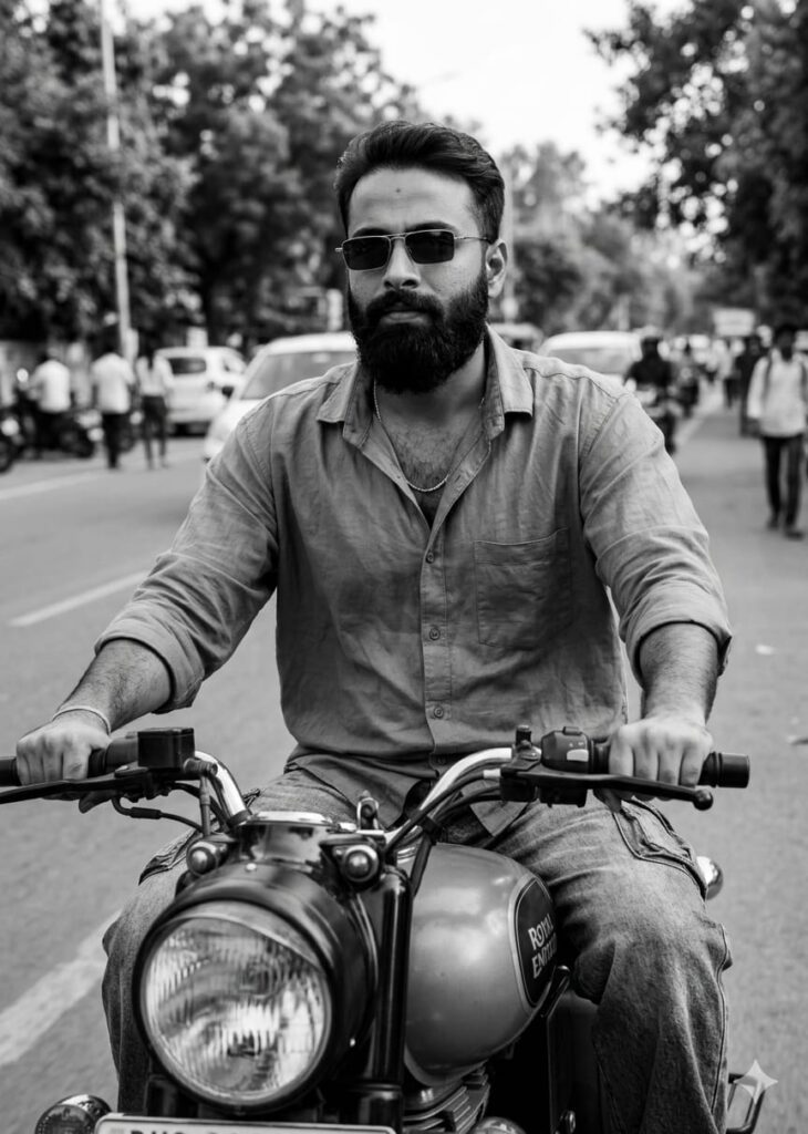 Black And White Rider Aesthetic Dark Photo Editing - Top 10 Google Gemini AI Prompts 8 Black And White Rider Aesthetic Dark Photo Editing - Top 10 Google Gemini AI Prompts