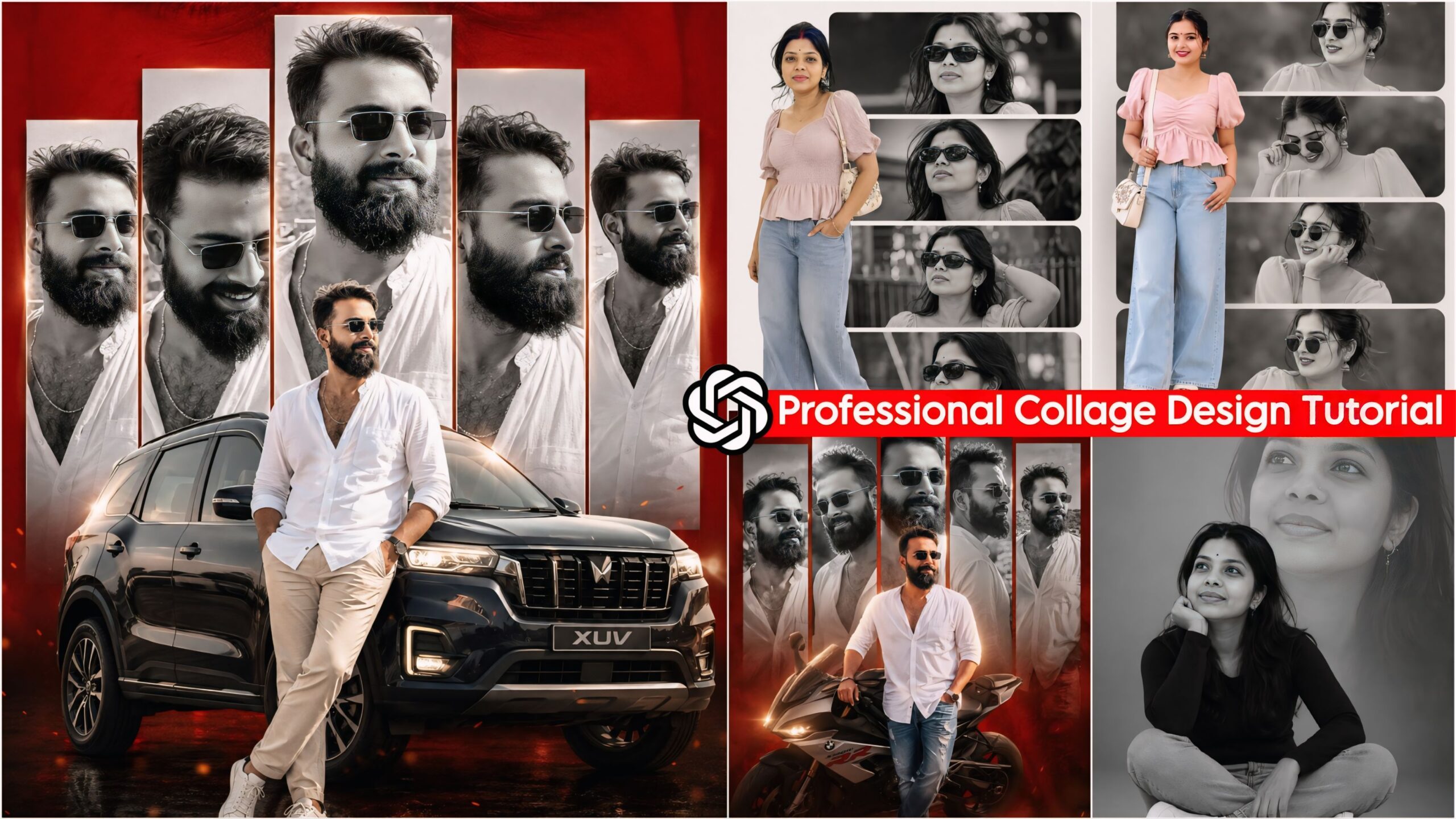 ChatGPT Professional Collage Design Ai Tutorial Man & Woman Style 2026