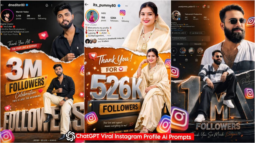 ChatGPT Viral Instagram Profile Ai Photo Editing Prompts - 100% Working