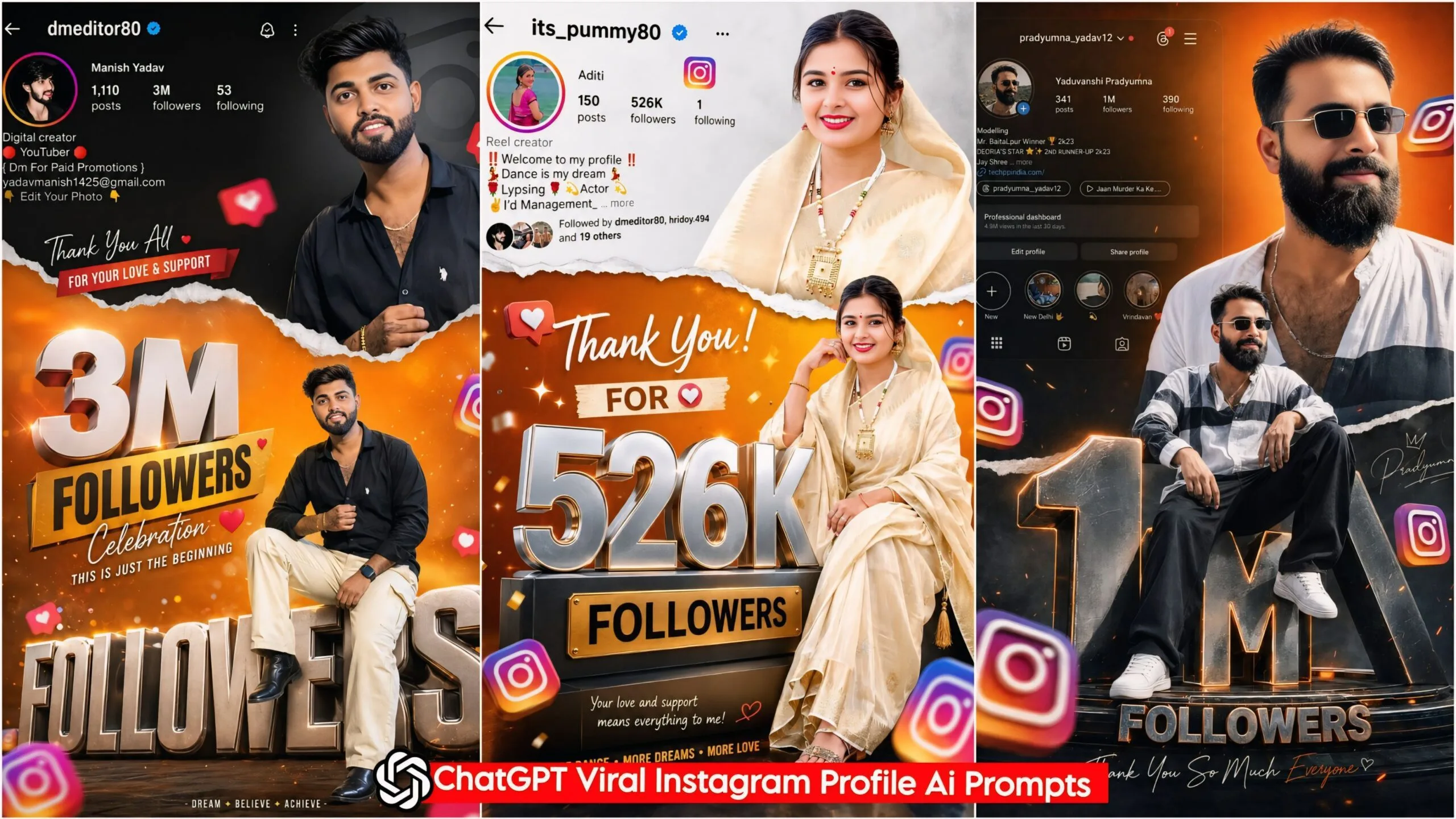 ChatGPT Viral Instagram Profile Ai Photo Editing Prompts - 100% Working