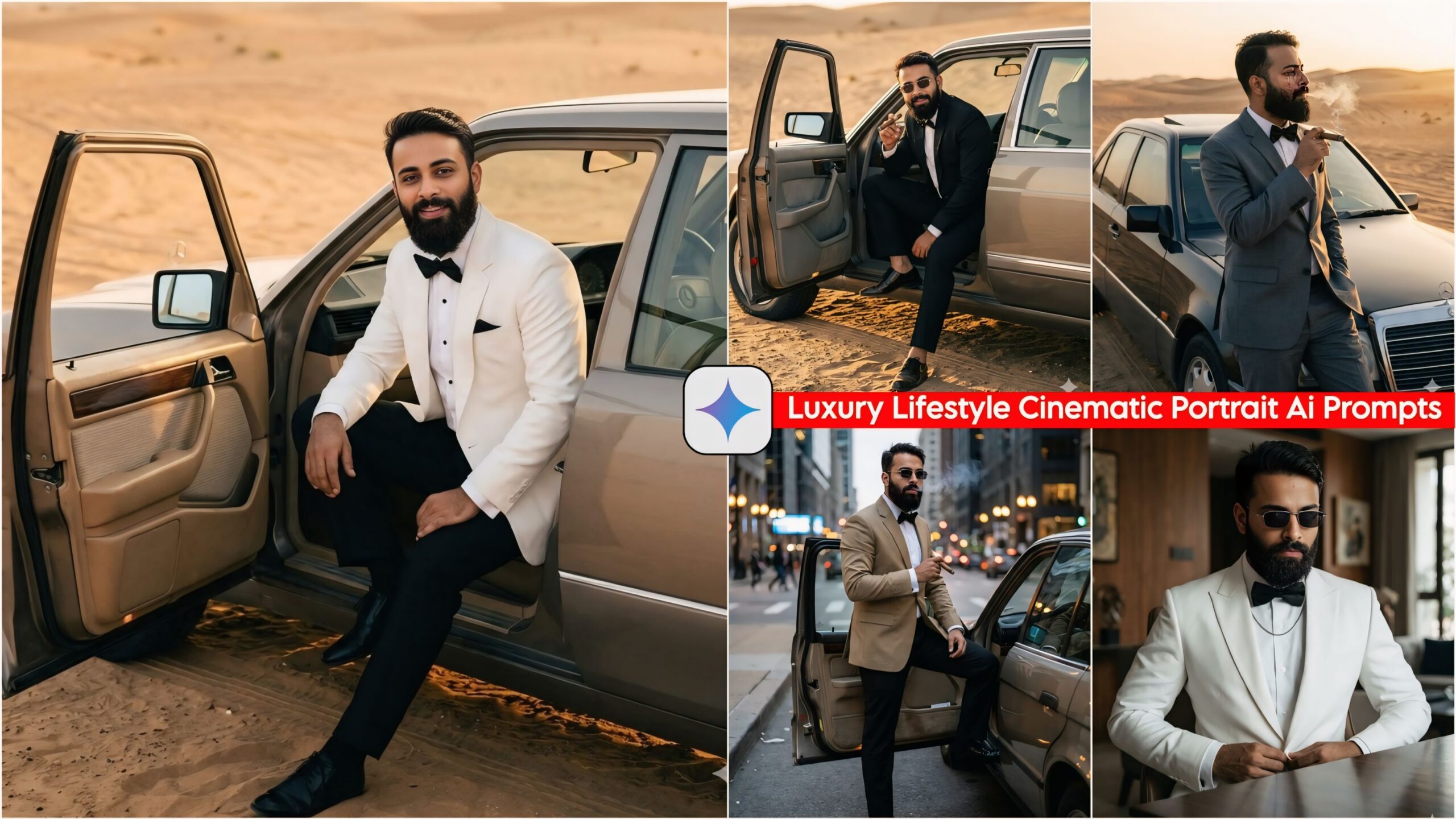 Luxury Lifestyle Cinematic Portrait Ai Photo Editing - Google Gemini Ai Prompts
