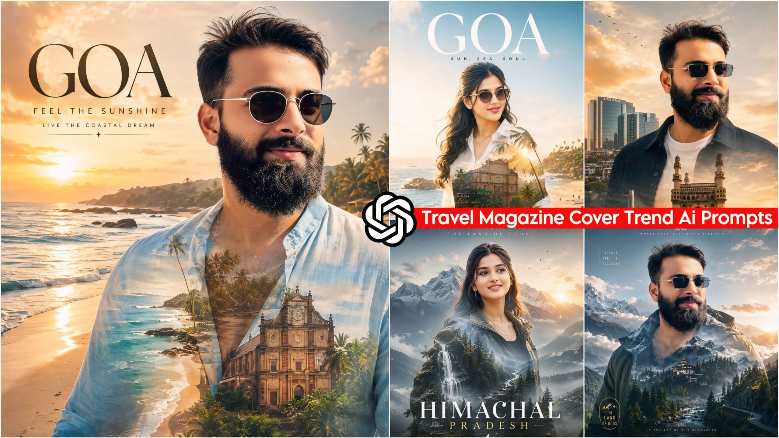 Travel Magazine Cover Trend Ai Photo Editing Prompts ChatGPT