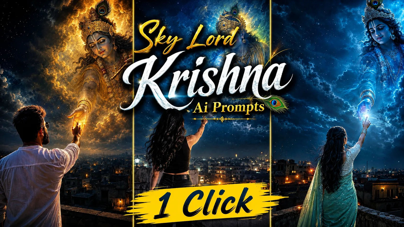 Sky Lord Krishna Ai Photo Editing Prompts Trending ChatGPT Ai Prompts