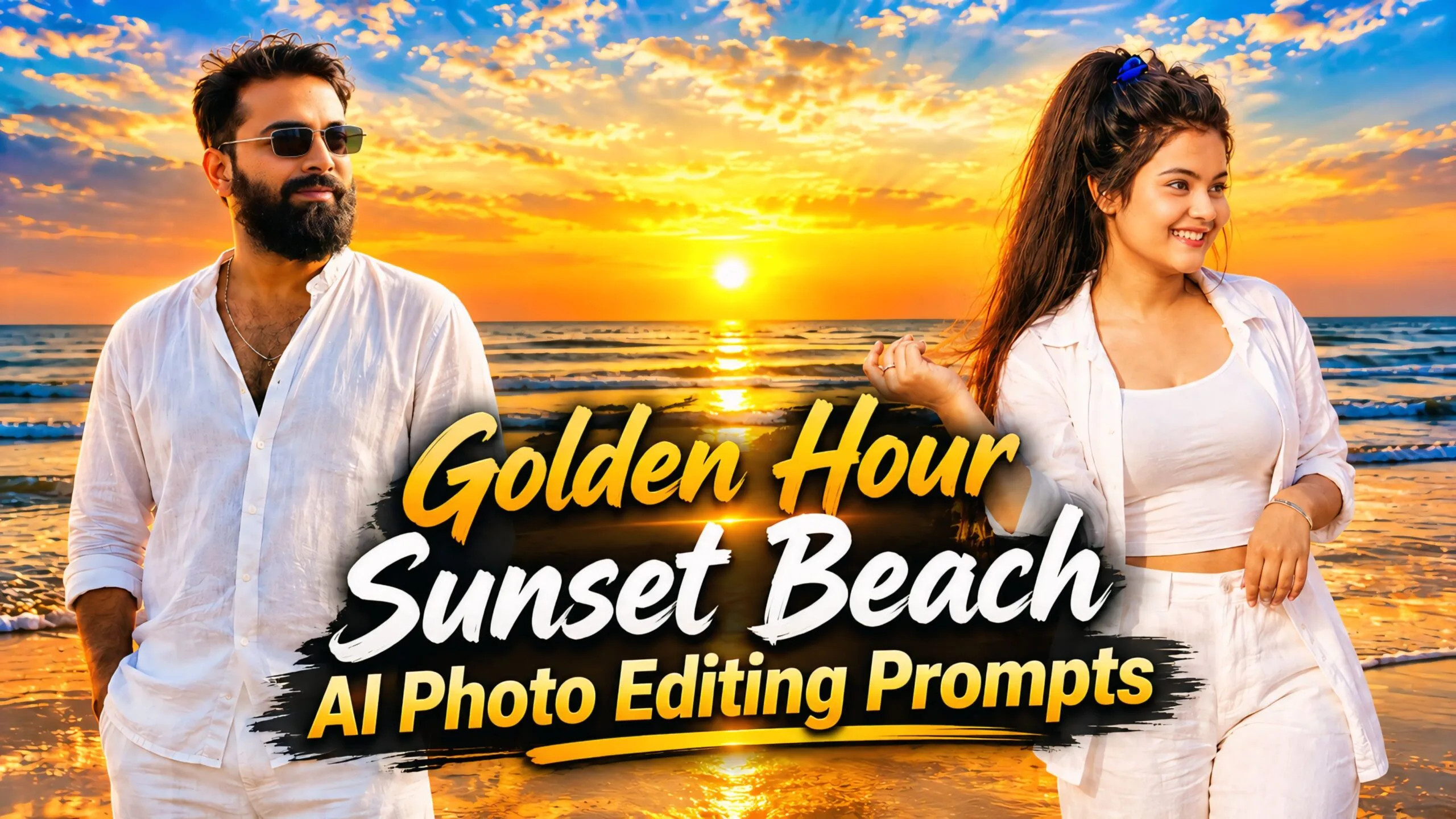 Golden Hour Sunset Beach AI Photo Editing Prompts