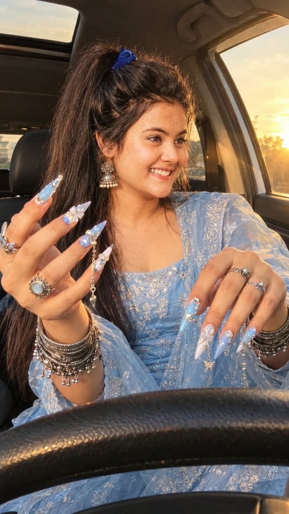 Navratri Bridal nail art photo editing prompts
